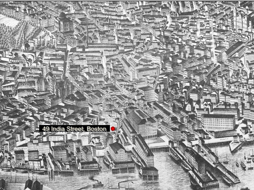 1884 - Map A.W. Chesterton & Company, 49 India Street, Boston 1884